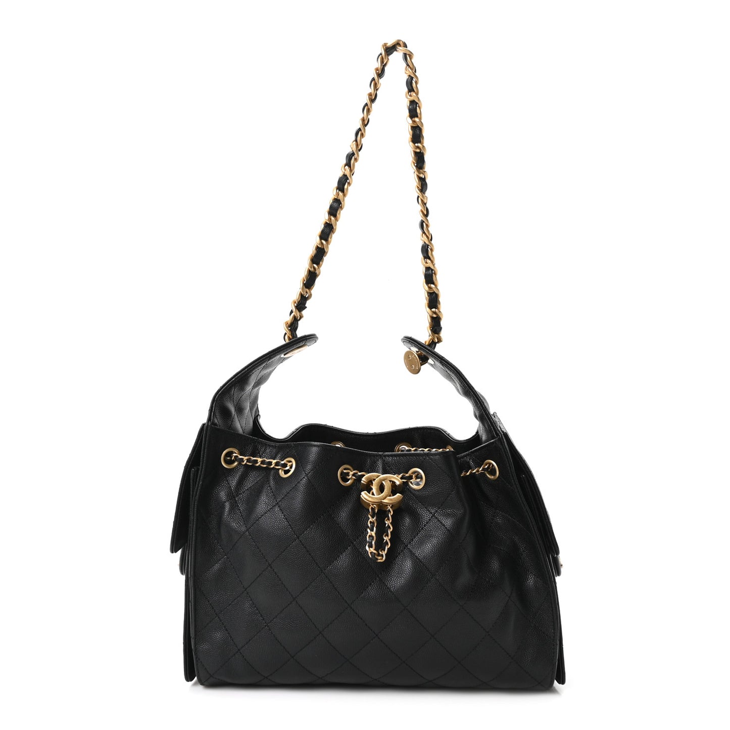 Caviar Quilted Small Chanel 25 Handbag Black