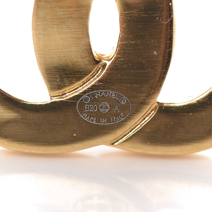 Chanel Metal CC Paris Button Stud Earrings Gold 3 of 5