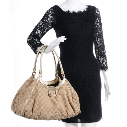 Gucci Monogram D Gold Large Shoulder Bag Metallic Gold 2 of 7