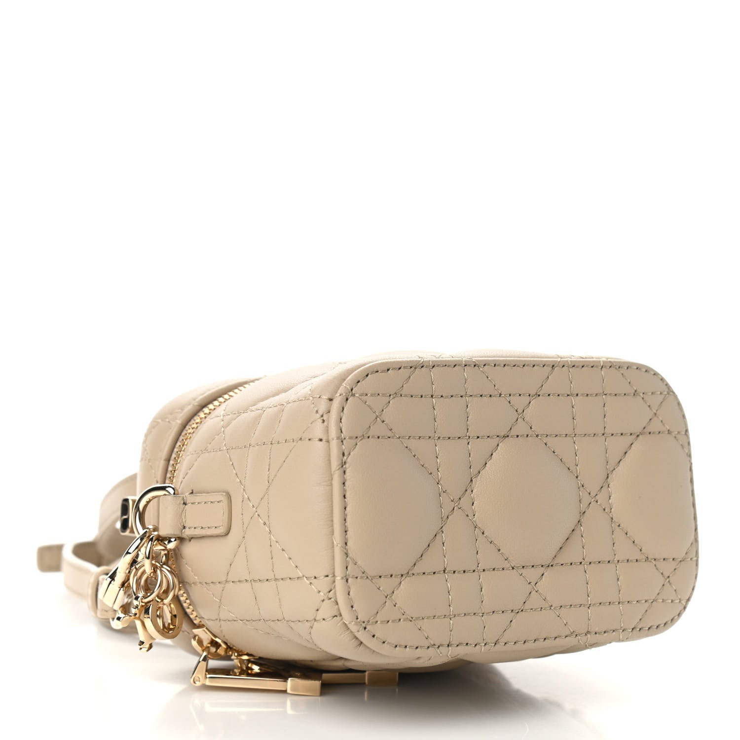 Christian Dior Lambskin Cannage Micro Lady Dior Vanity Case Beige 4 of 8