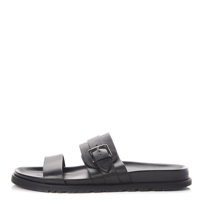 Hermes Calfskin Mens Tao Sandals 44 Black 1 of 8