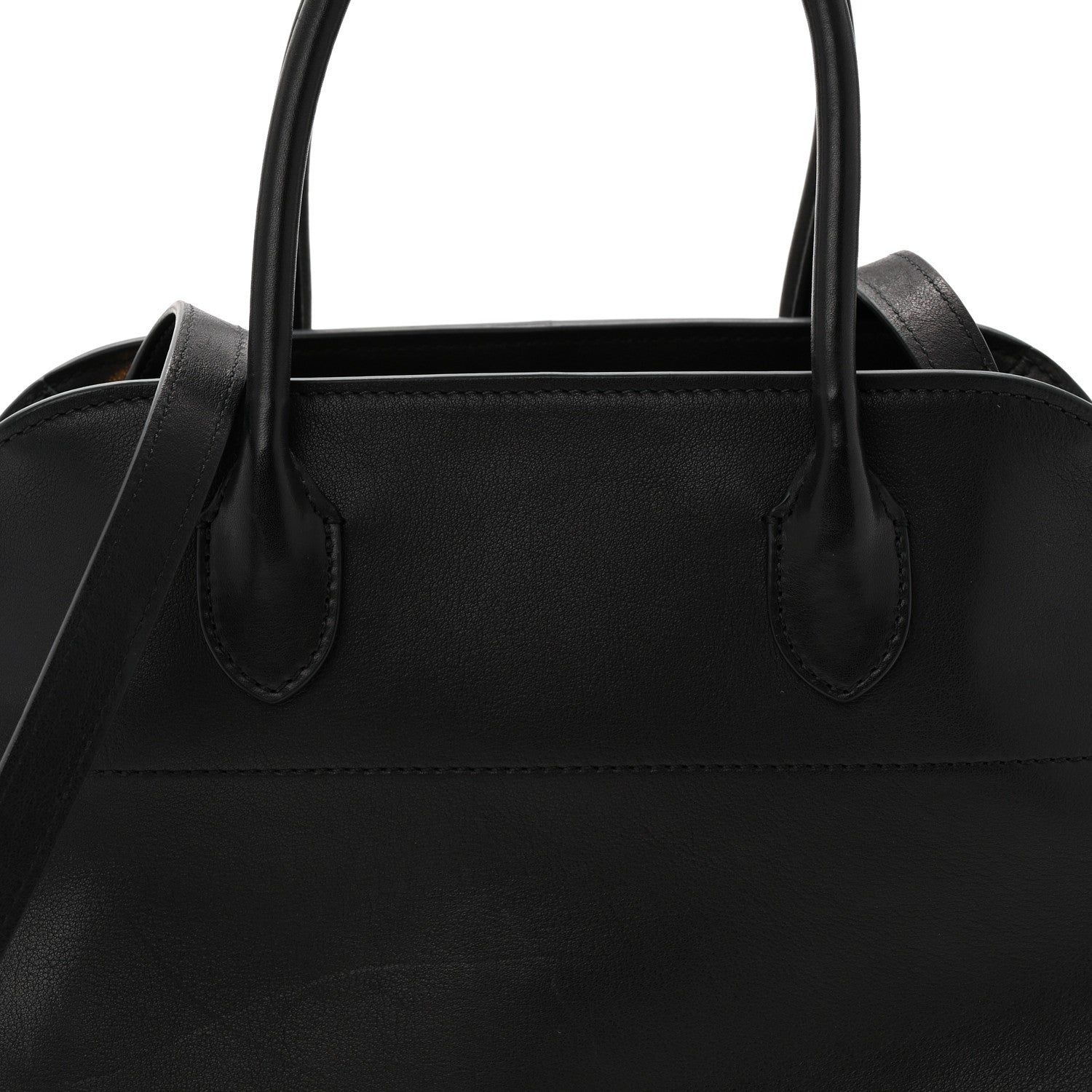 The Row Polished Saddle Calfskin Soft Margaux 12 Black 7 of 9