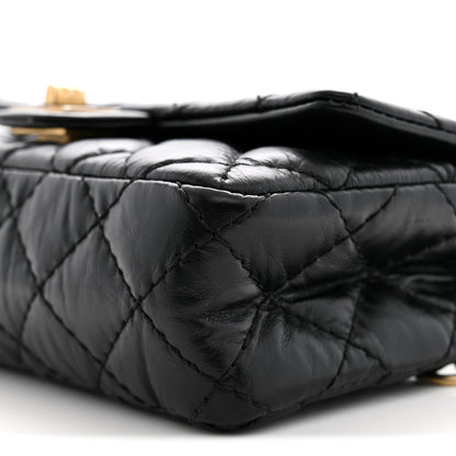 Chanel Aged Calfskin Quilted 2.55 Reissue Flap Belt Bag Clutch Black 10 of 11