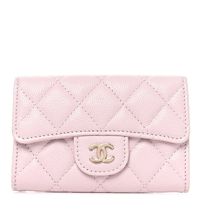 Chanel Caviar Quilted Flap Card Holder Wallet Light Pink 1 of 9