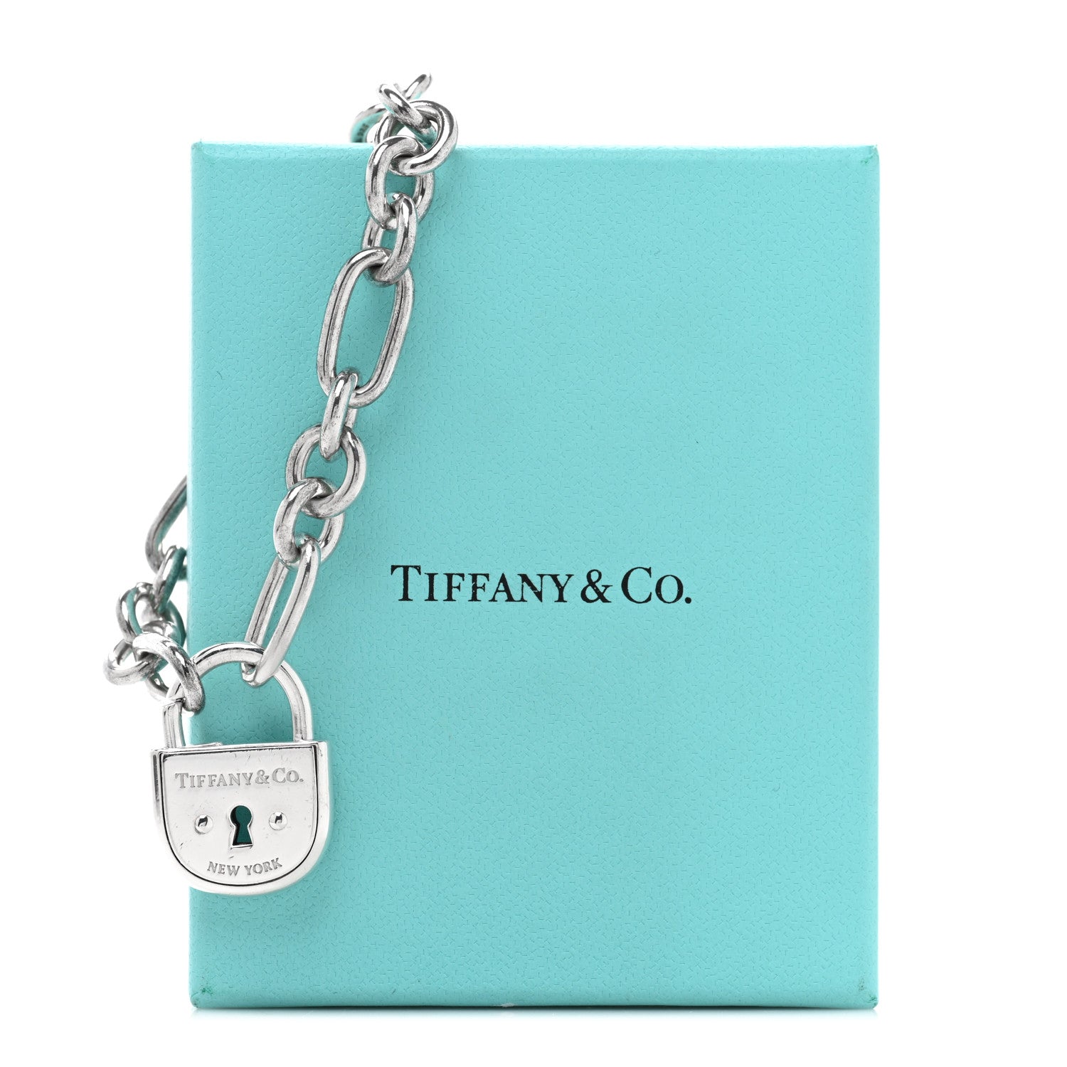 Tiffany Sterling Silver Padlock Charm Bracelet 4 of 4