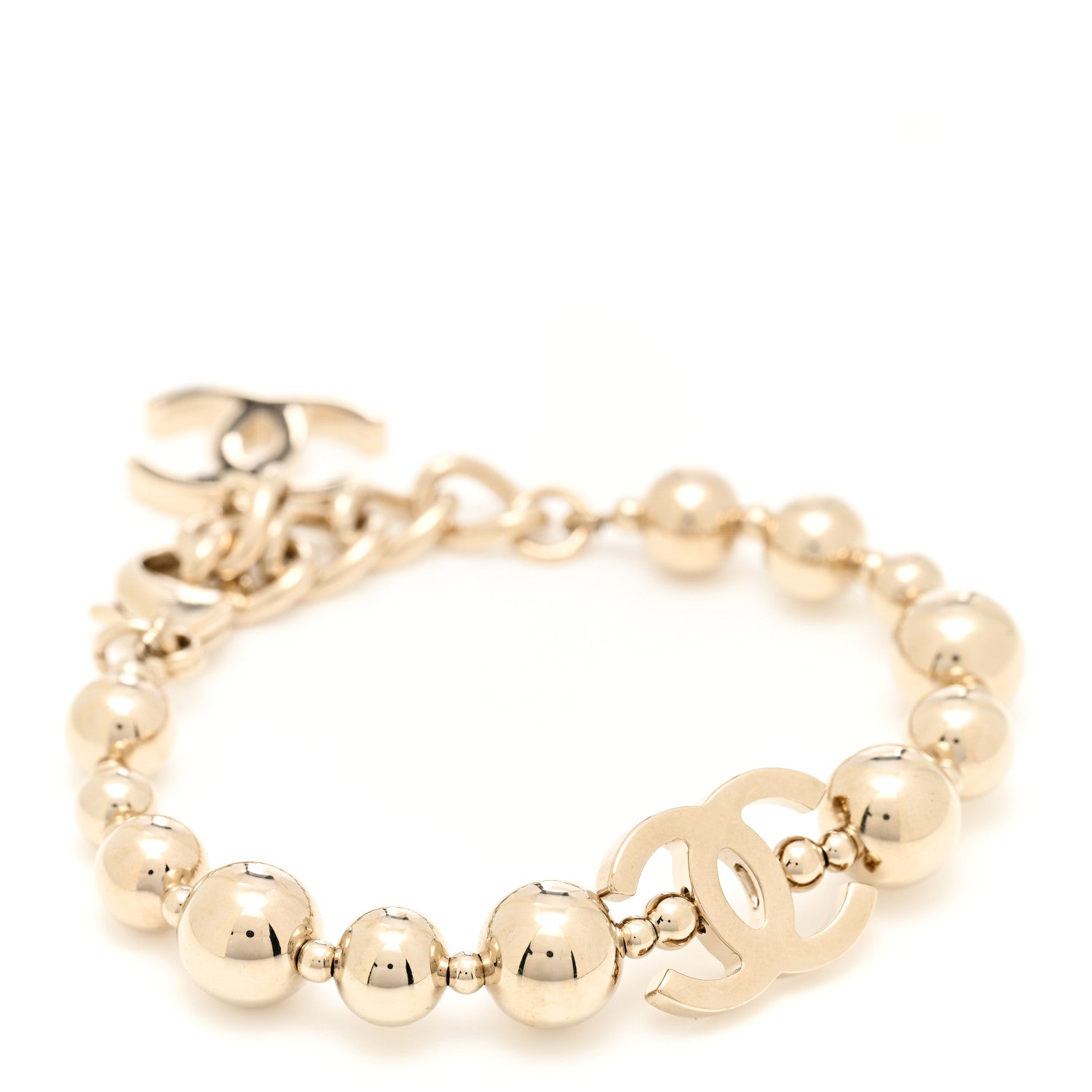 Chanel Metal Beaded CC Bracelet Gold 1 of 3