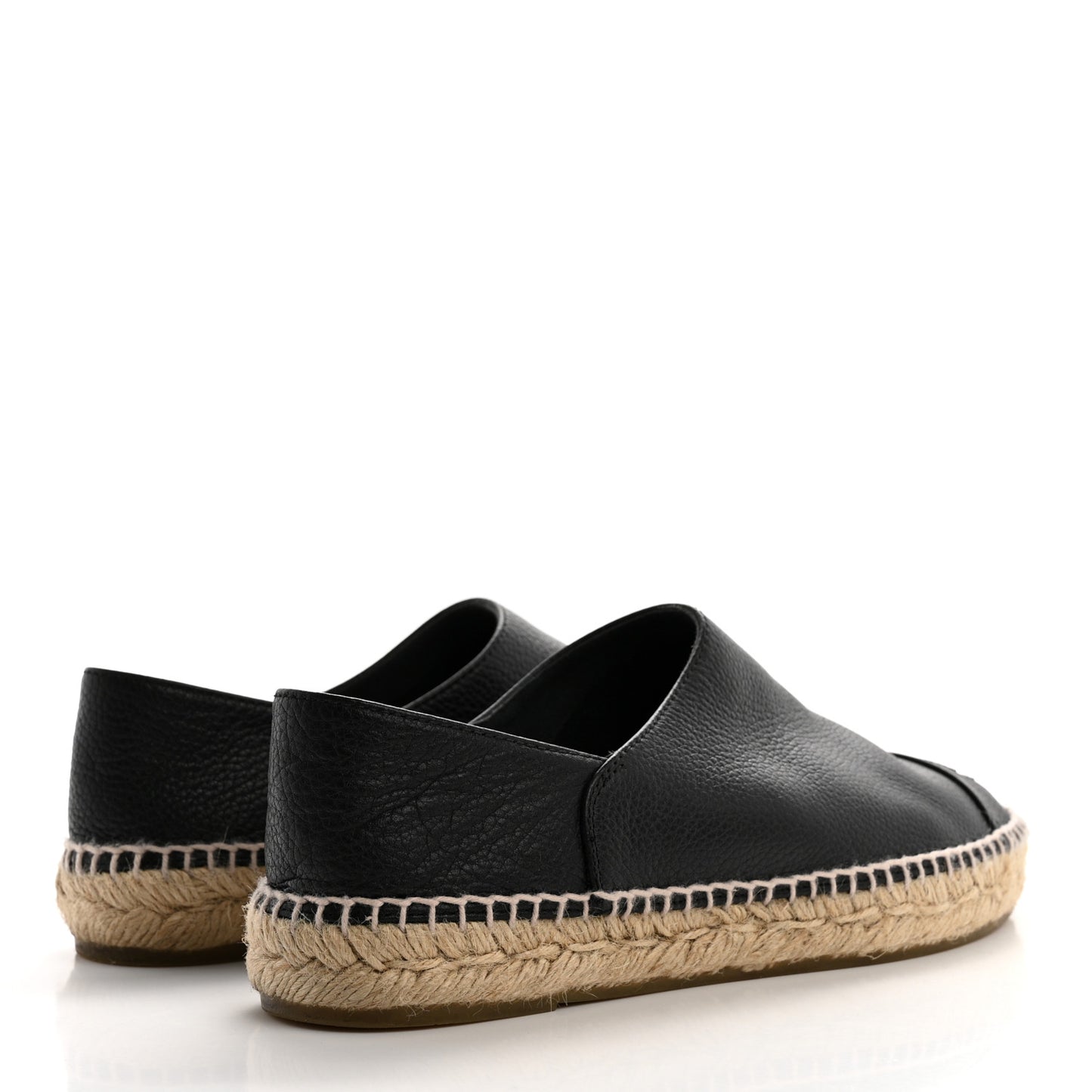 Grained Calfskin CC Espadrilles 39 Black