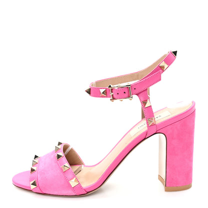 Valentino Garavani Suede Rockstud Ankle Strap 90mm Sandals 36 Pink Orchid 1 of 11