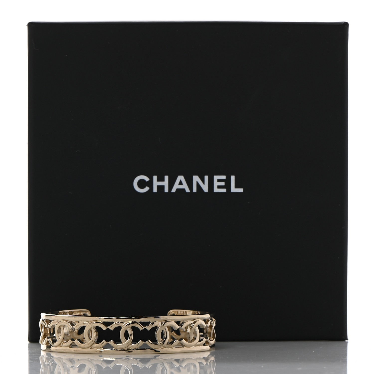 Chanel Metal Logo CC Cuff Gold 5 of 5