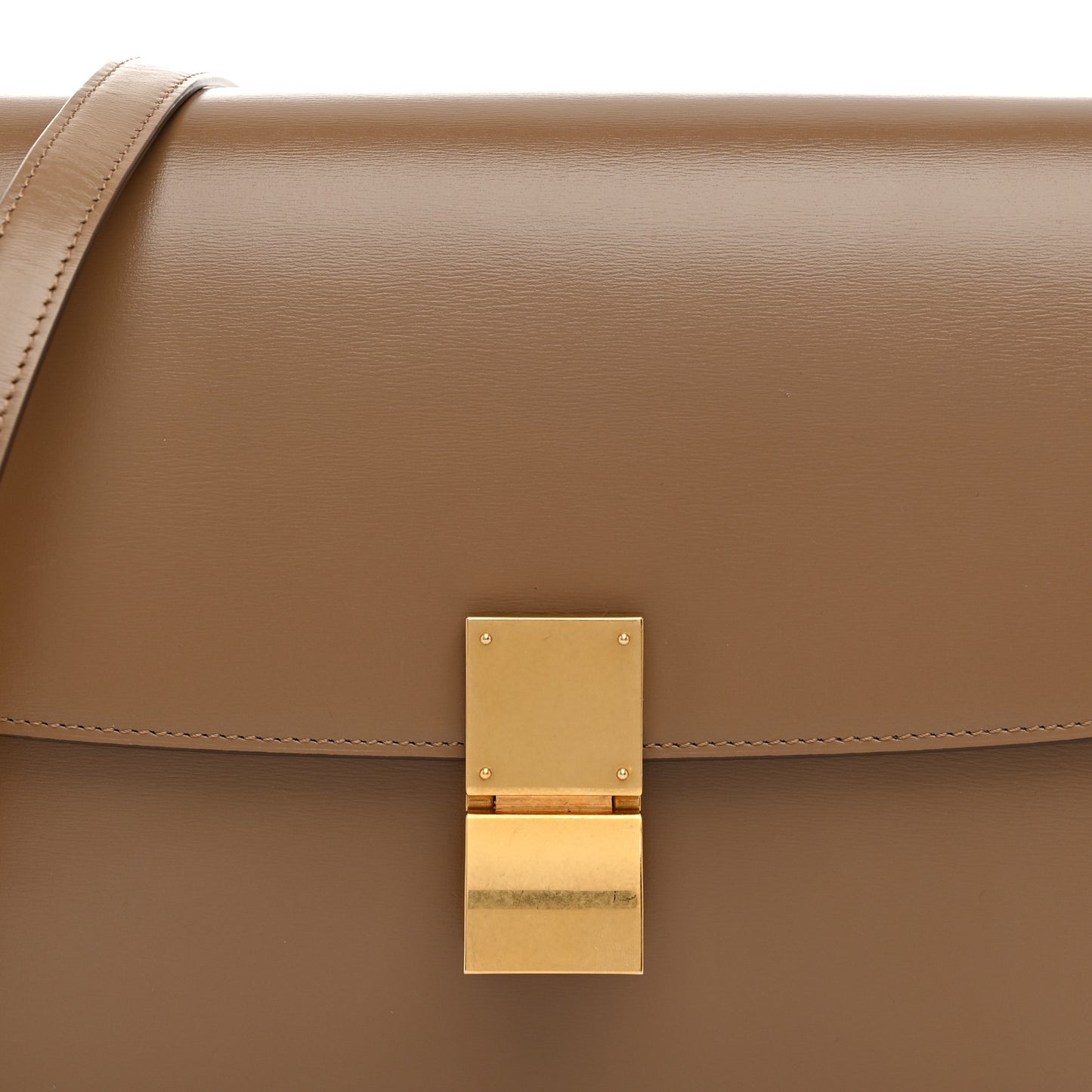 Box Calfskin Medium Classic Box Flap Bag Taupe