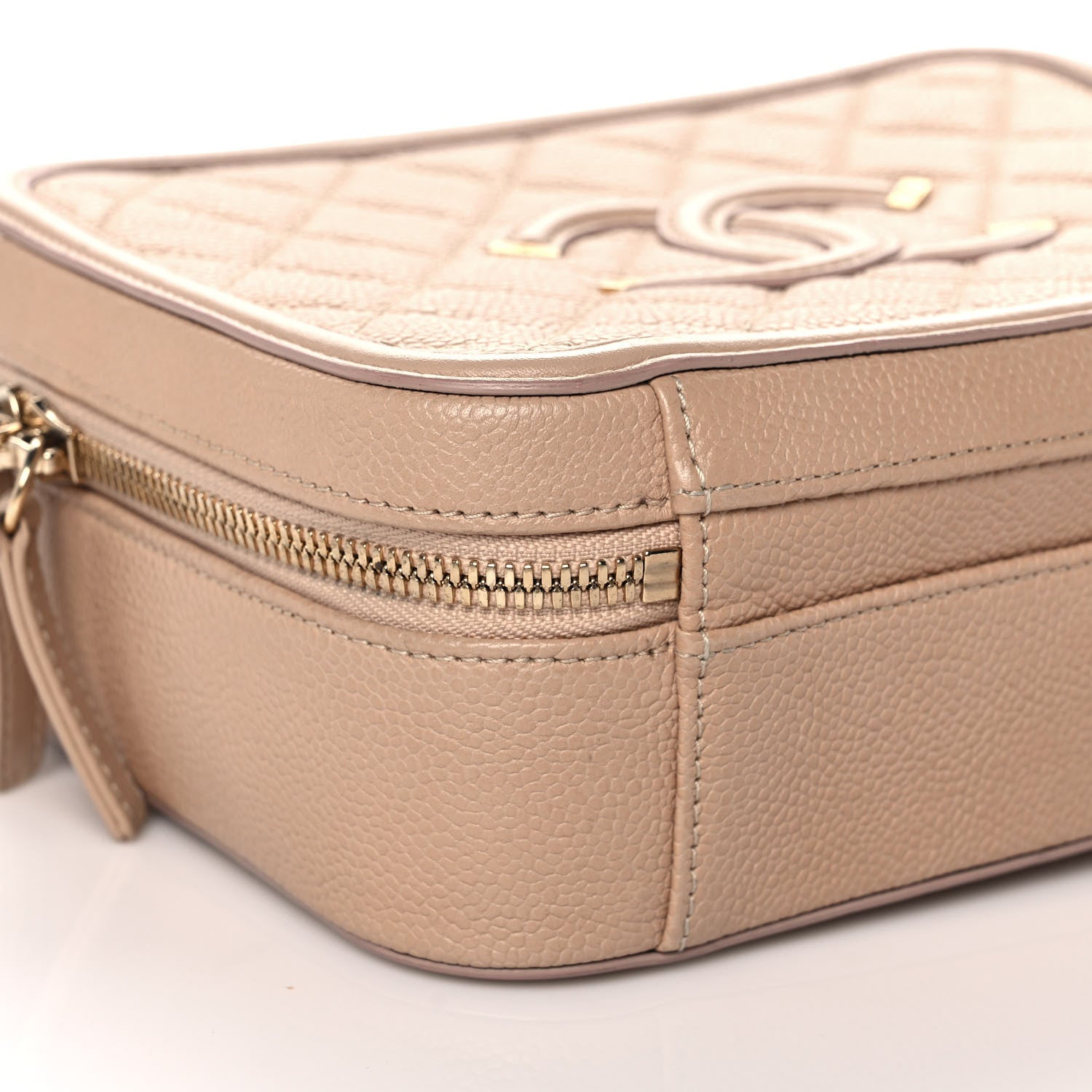 Chanel Caviar Quilted Medium CC Filigree Vanity Case Beige 8 of 10