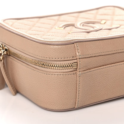 Chanel Caviar Quilted Medium CC Filigree Vanity Case Beige 8 of 10