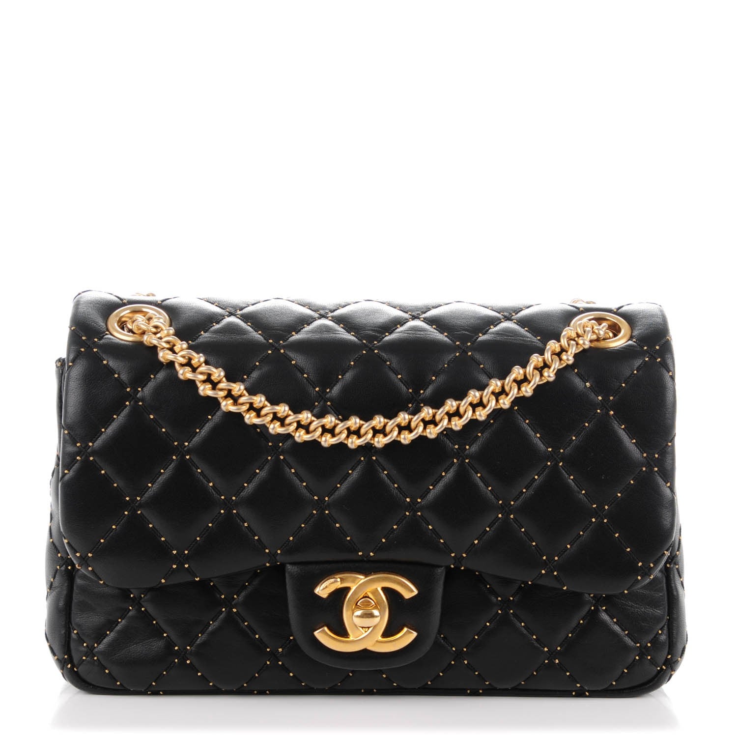 Chanel Lambskin Quilted Mini Studded Flap Black 1 of 9