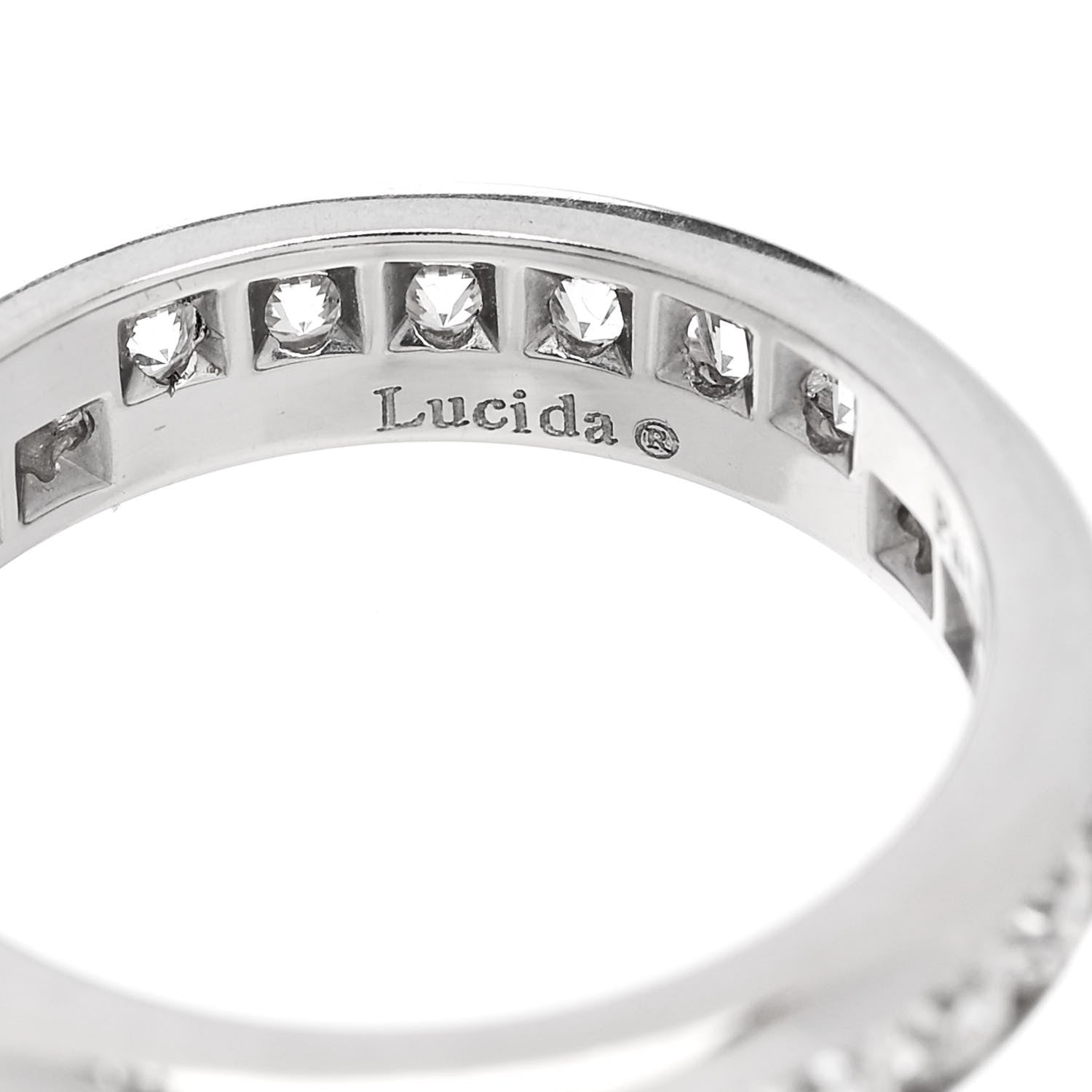Tiffany Platinum Diamond 4mm Lucida Full Circle Band Ring 48 4.5 5 of 7