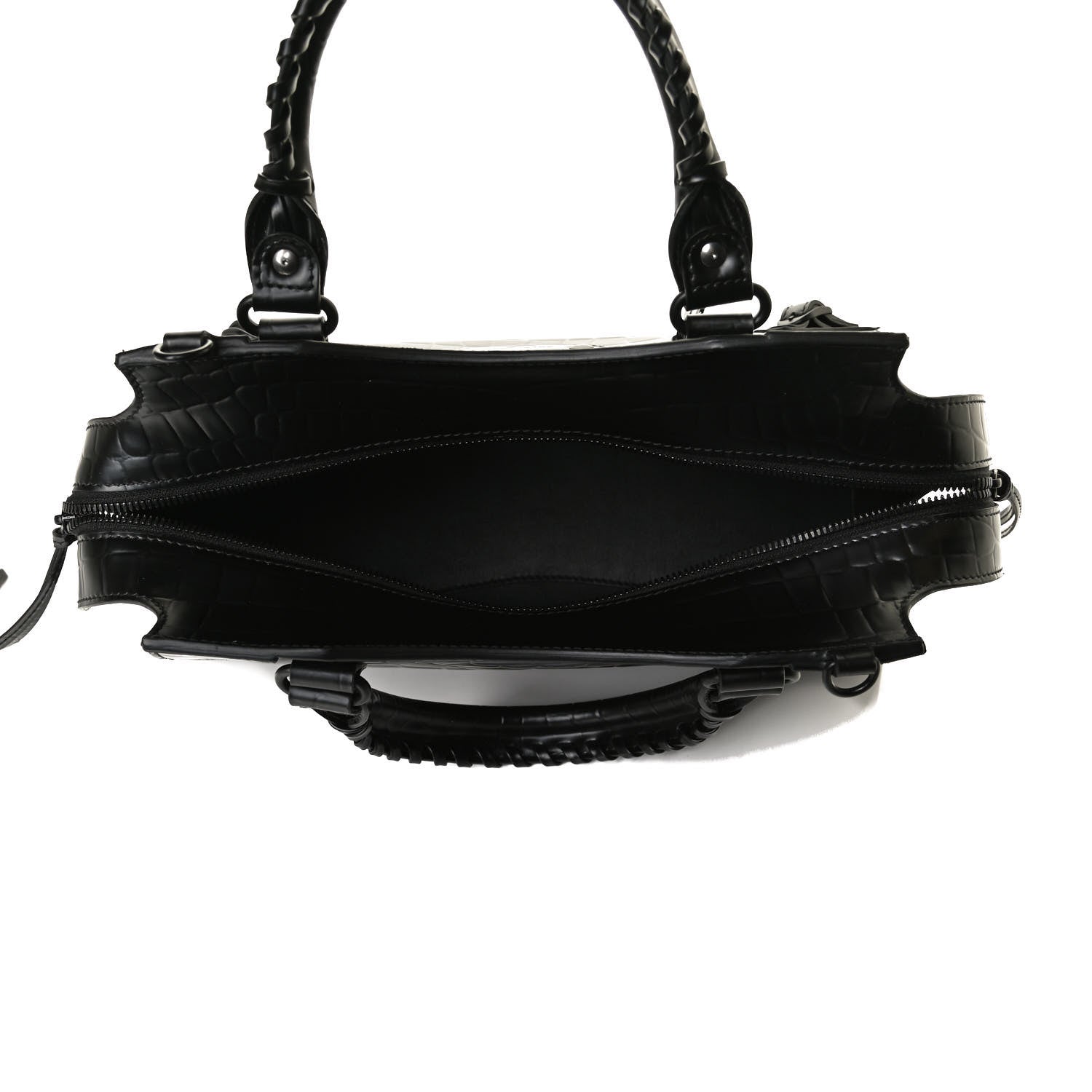 Balenciaga Semi Shiny Calfskin Crocodile Embossed Neo Classic Black Hardware S City Black 6 of 14