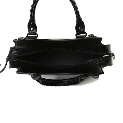 Balenciaga Semi Shiny Calfskin Crocodile Embossed Neo Classic Black Hardware S City Black 6 of 14
