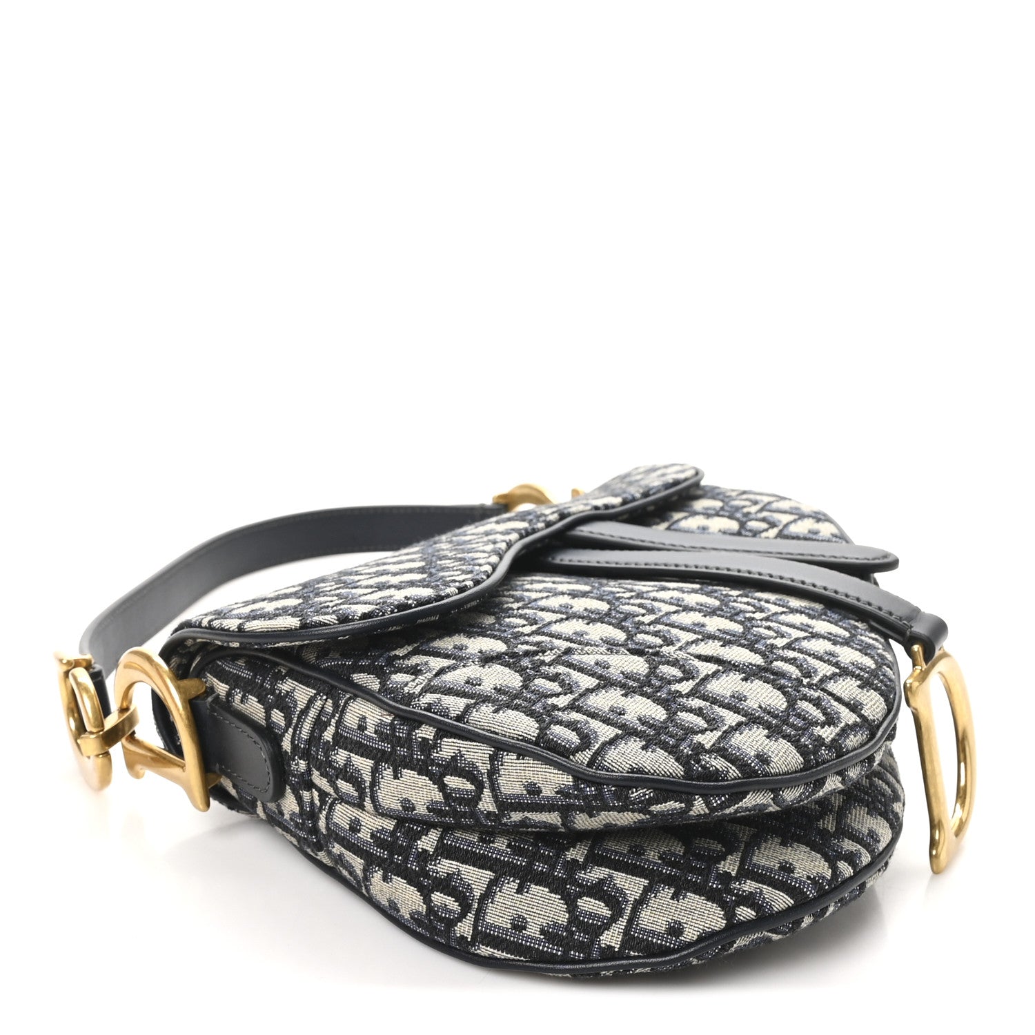 Christian Dior Oblique Saddle Bag Blue 4 of 12