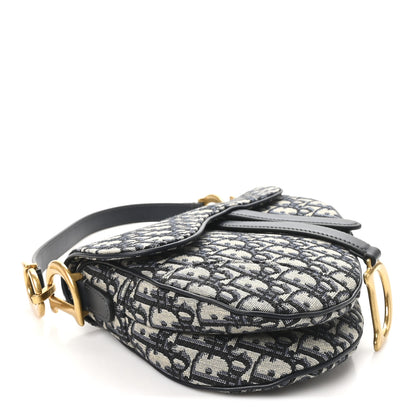 Christian Dior Oblique Saddle Bag Blue 4 of 12