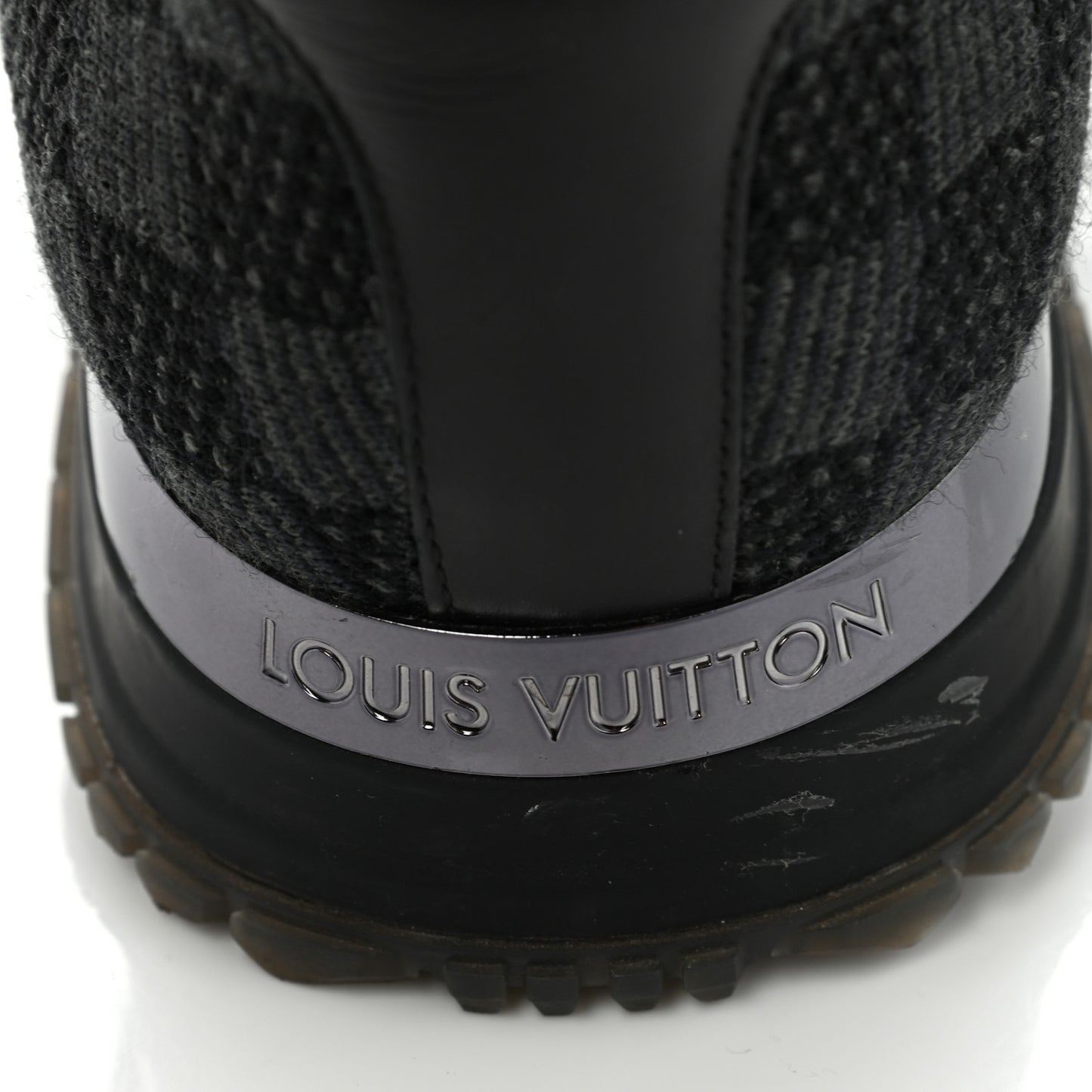 Calfskin Damier Run Away Sneakers 9.5 Graphite