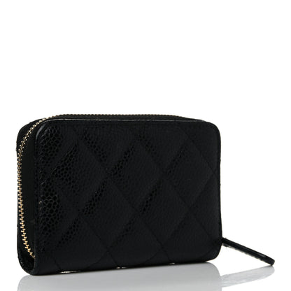 Chanel Caviar Quilted Zip Coin Purse Black 3 of 12
