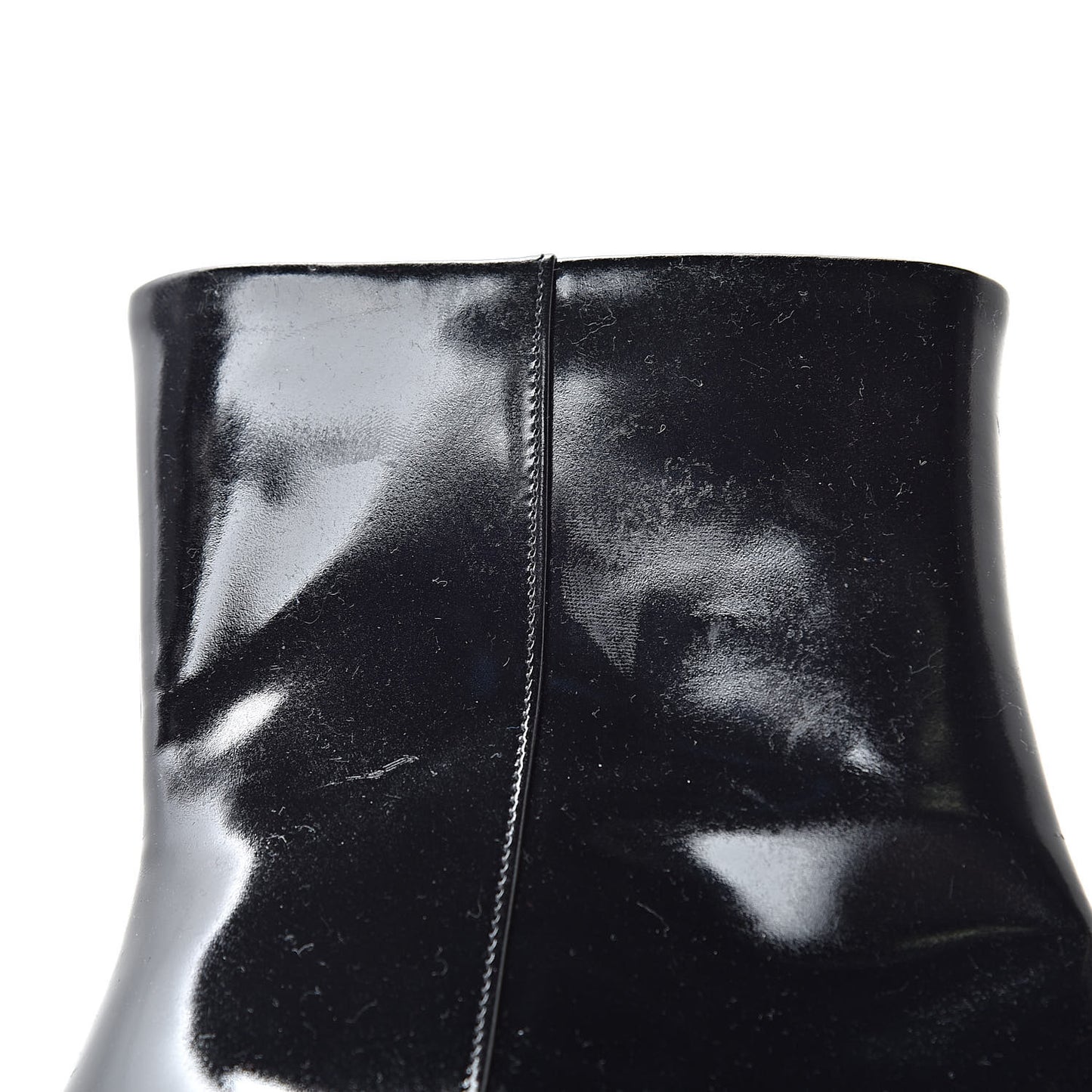 Patent Calfskin Womens Lilian Horsebit Ankle Boots 37 Black