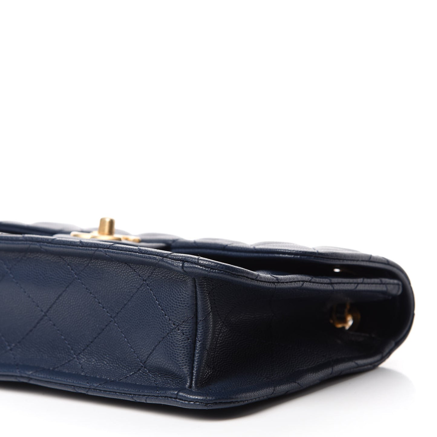 Caviar Quilted Medium Sweet Classic Flap Navy Blue