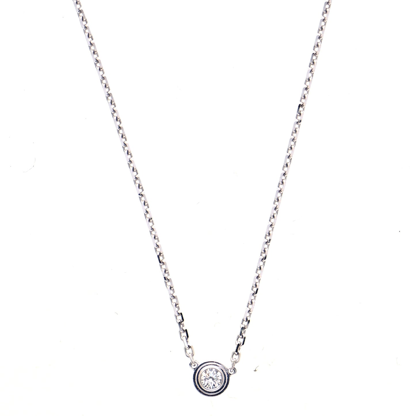 18K White Gold Diamond XS D'Amour Pendant Necklace