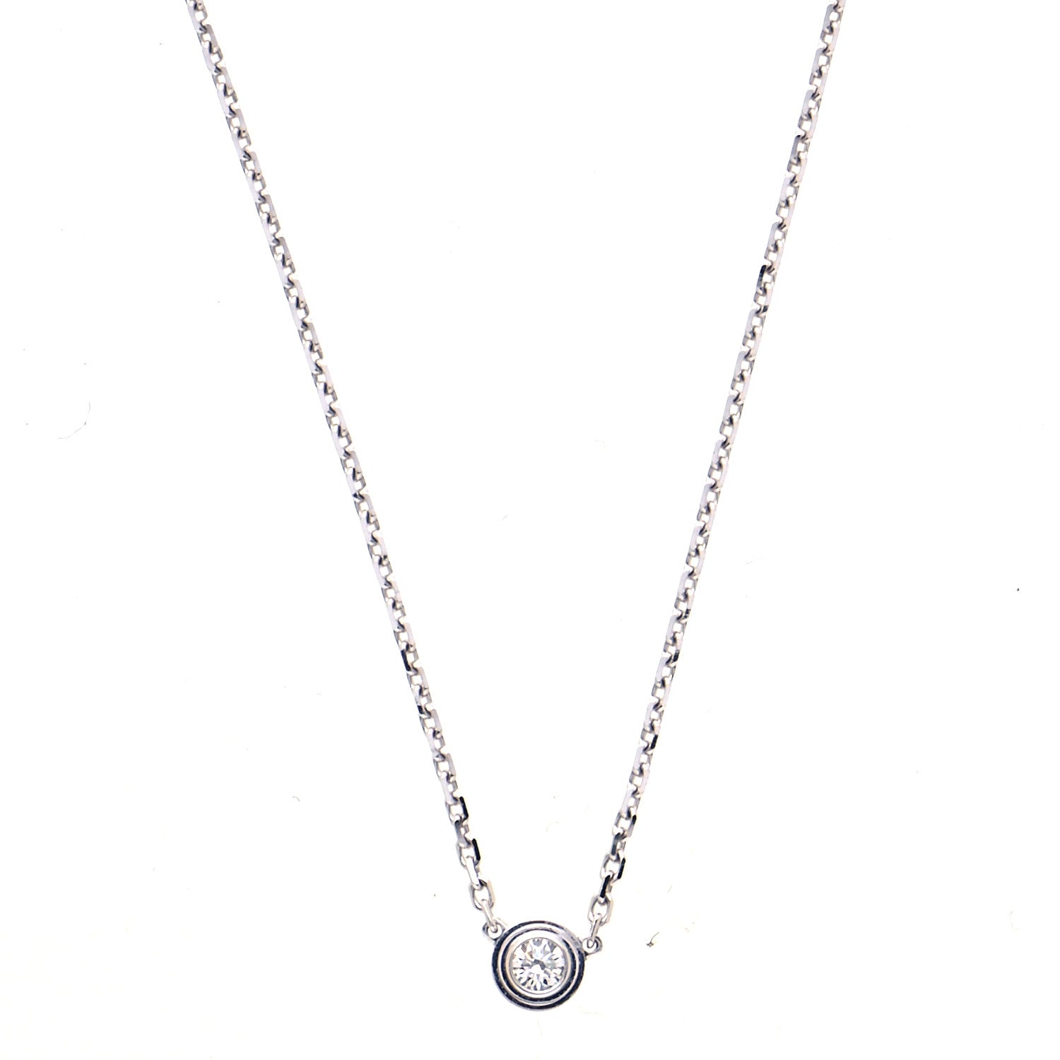 Cartier 18K White Gold Diamond XS D'Amour Pendant Necklace 1 of 6