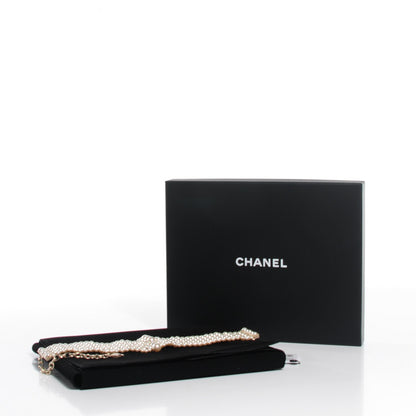 Chanel Bead Pearl CC Choker Necklace Gold 5 of 5