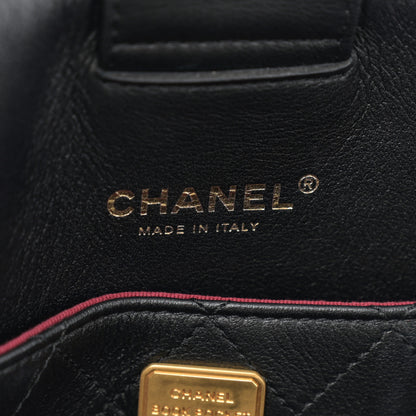Chanel Calfskin Quilted Book Pocket Shopping Tote Black 6 of 12