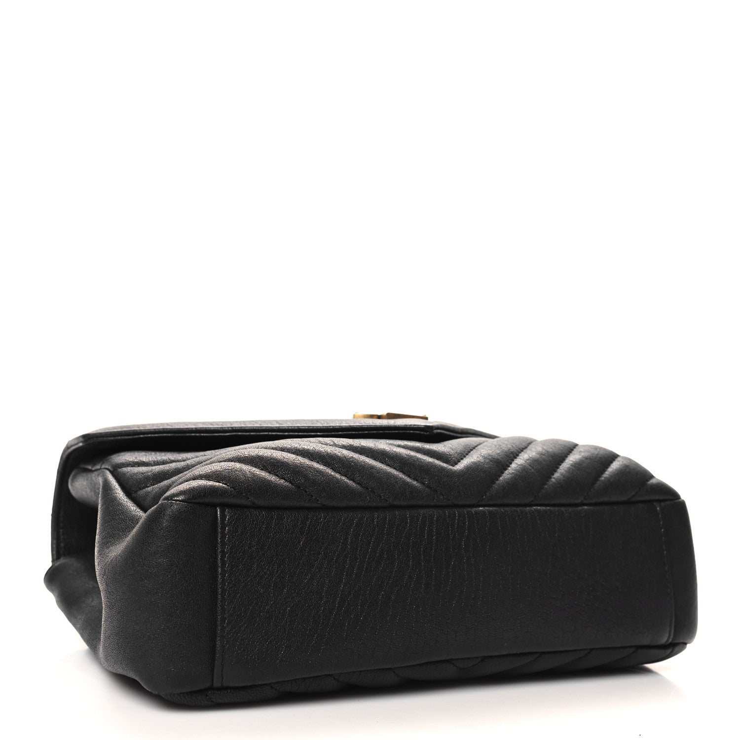 Saint Laurent Sheepskin Matelasse Chevron Monogram Medium College Bag Black 4 of 11