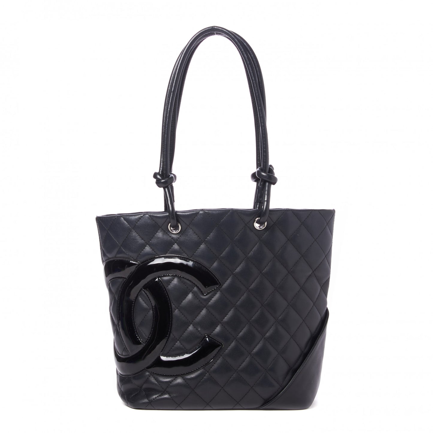 Calfskin Quilted Medium Cambon Tote Black