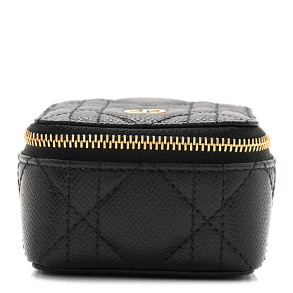 Christian Dior Grained Calfskin Cannage Mini Caro Jewelry Case Black 1 of 7