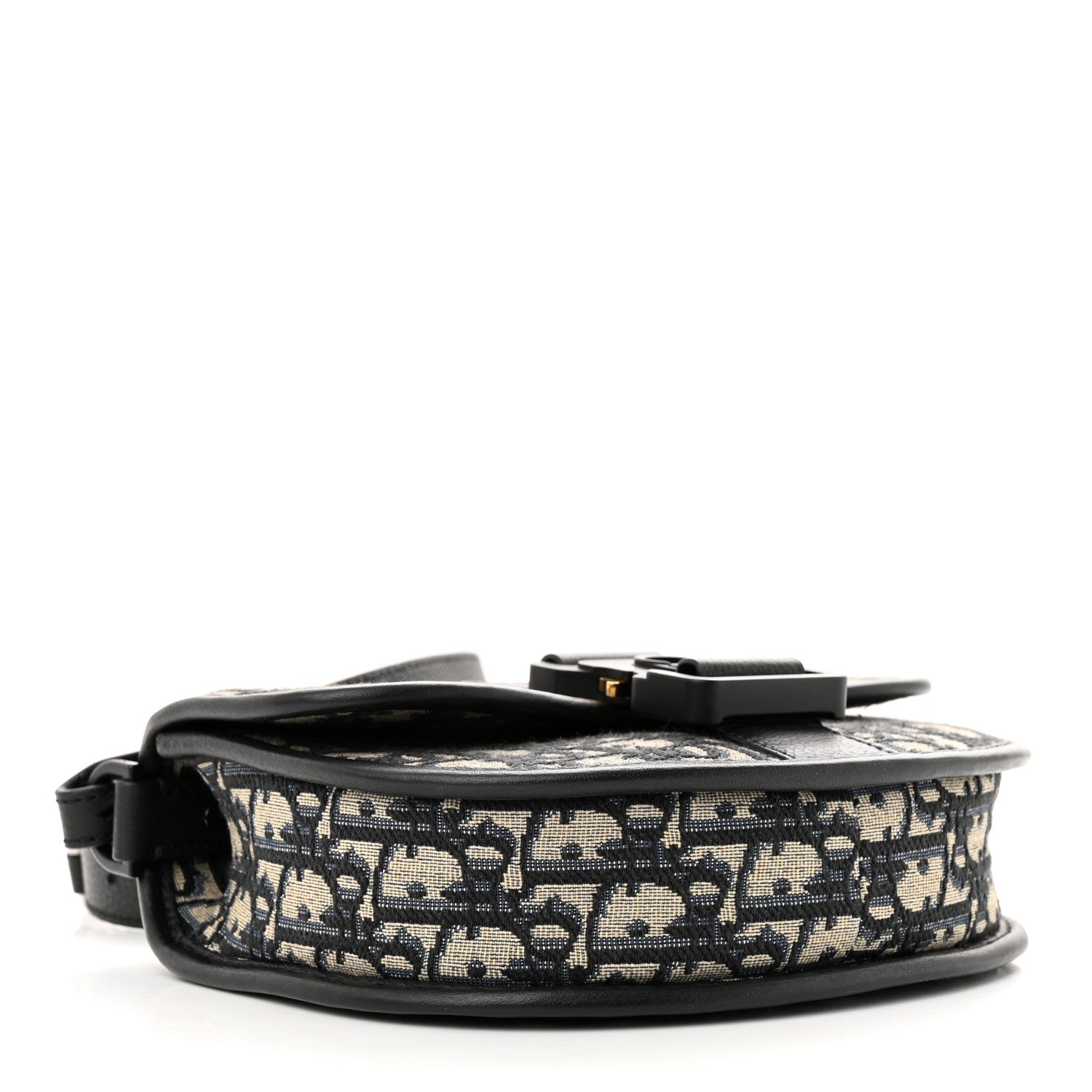 Christian Dior Oblique Grained Calfskin Mini Gallop Bag With Strap Black Beige 4 of 11