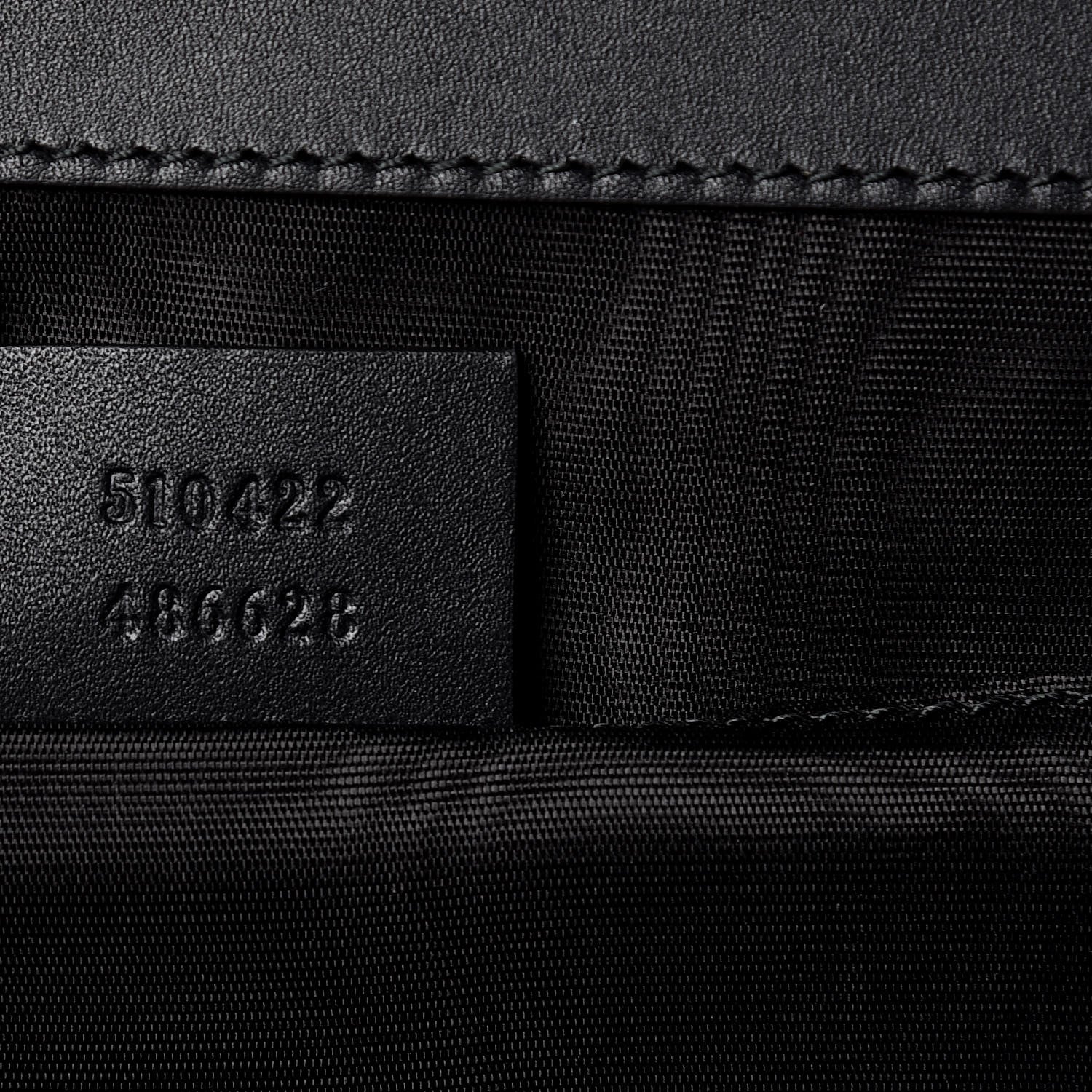 Gucci X SEGA Calfskin GUCCY Stars Portfolio Bag Black Gold 7 of 11