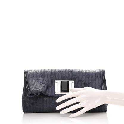 Louis Vuitton Calfskin Quilted Monogram Altair Clutch Navy 2 of 8
