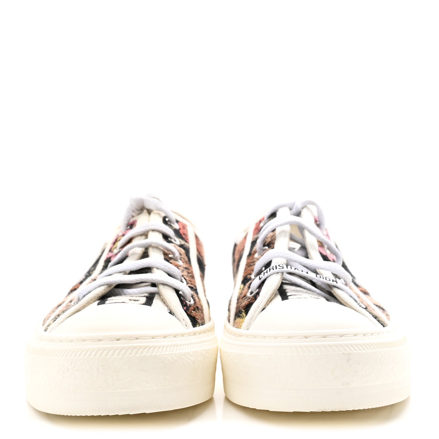 Canvas Jardin Botanique Embroidered Womens Walk'N'Dior Low Top Sneakers 37.5 Black Multicolor