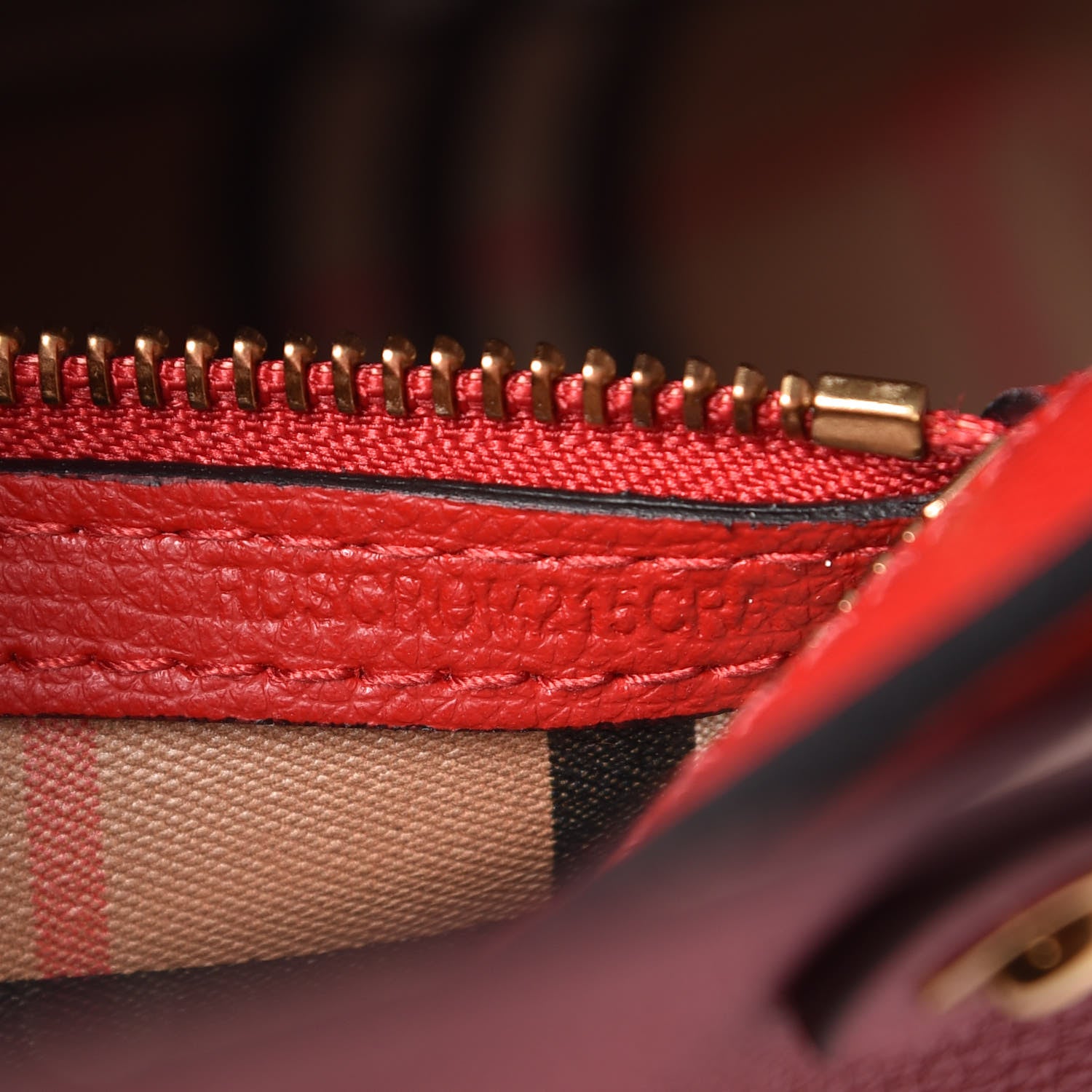 Burberry Calfskin Crest Embossed Small Tote Rust Red 8 of 10