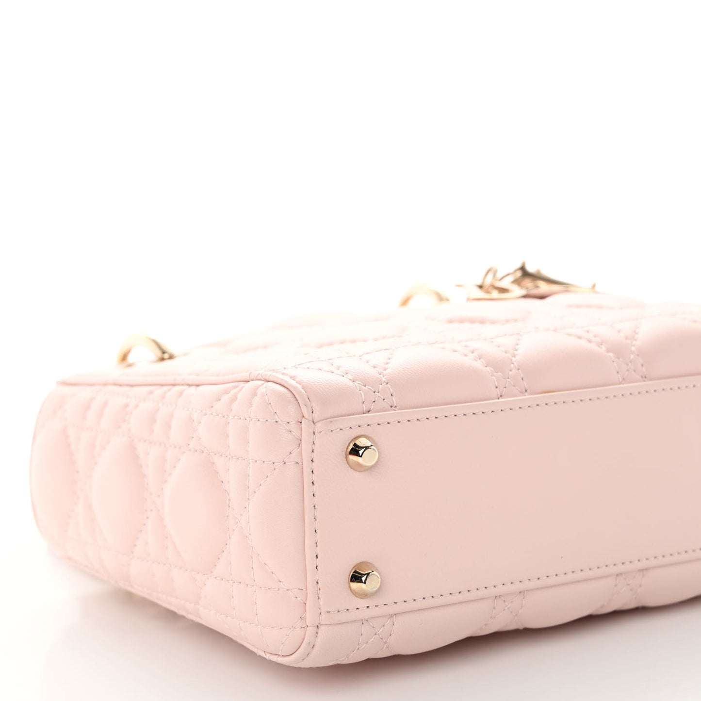 Lambskin Cannage Mini Lady Dior Rose Poudre