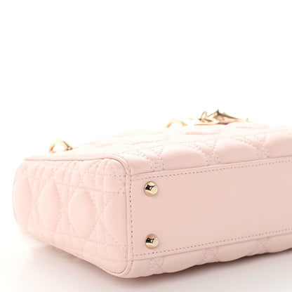 Christian Dior Lambskin Cannage Mini Lady Dior Rose Poudre 8 of 11