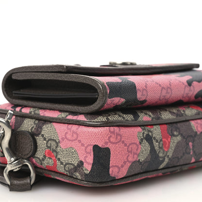 Gucci GG Supreme Monogram Mini Ophidia Crossbody Bag Pink Red 9 of 11