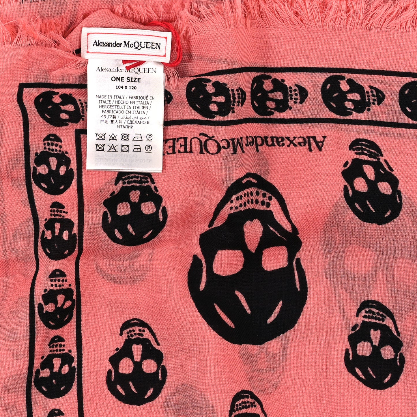 Silk Chiffon Skull Scarf Pink