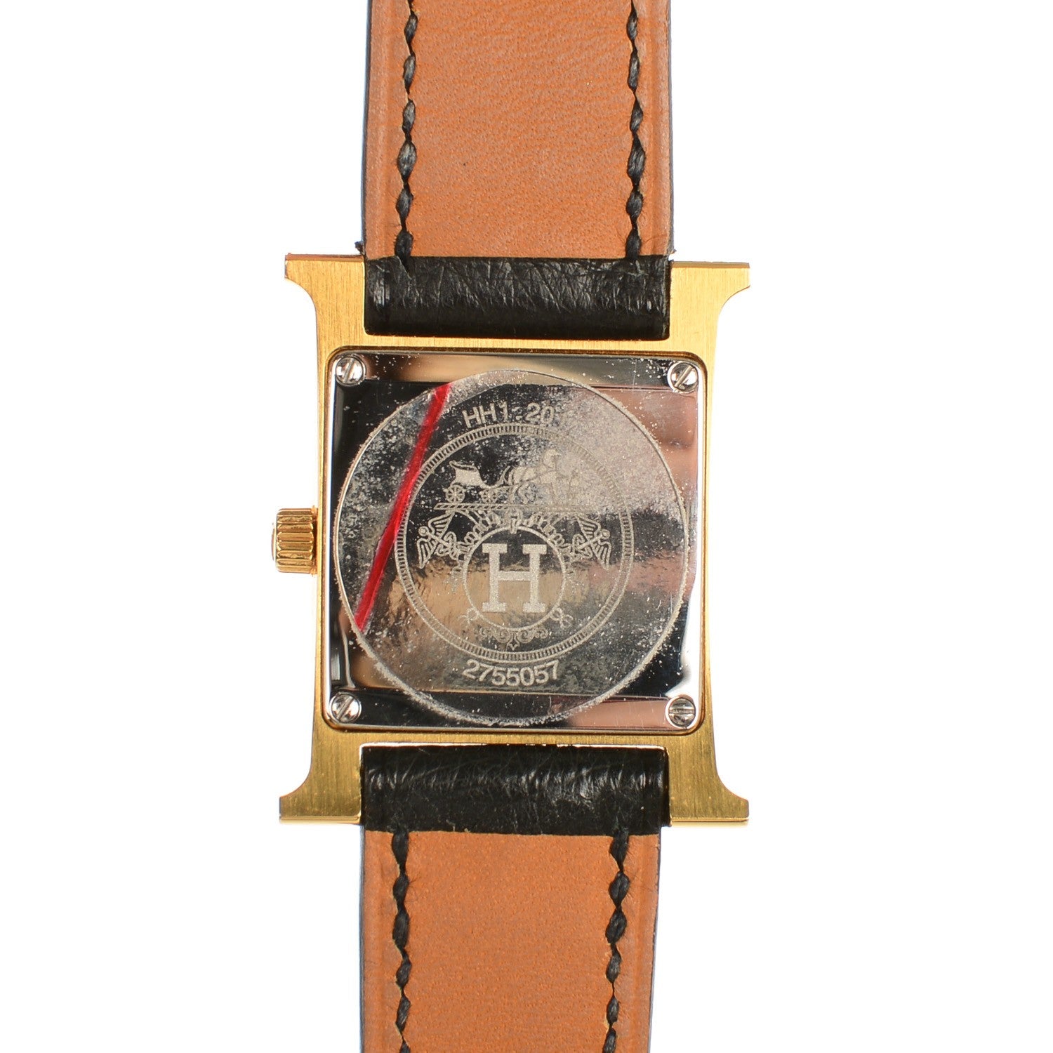 Hermes Stainless Steel Ostrich 21mm Heure H Hour Quartz Watch Noir 6 of 10