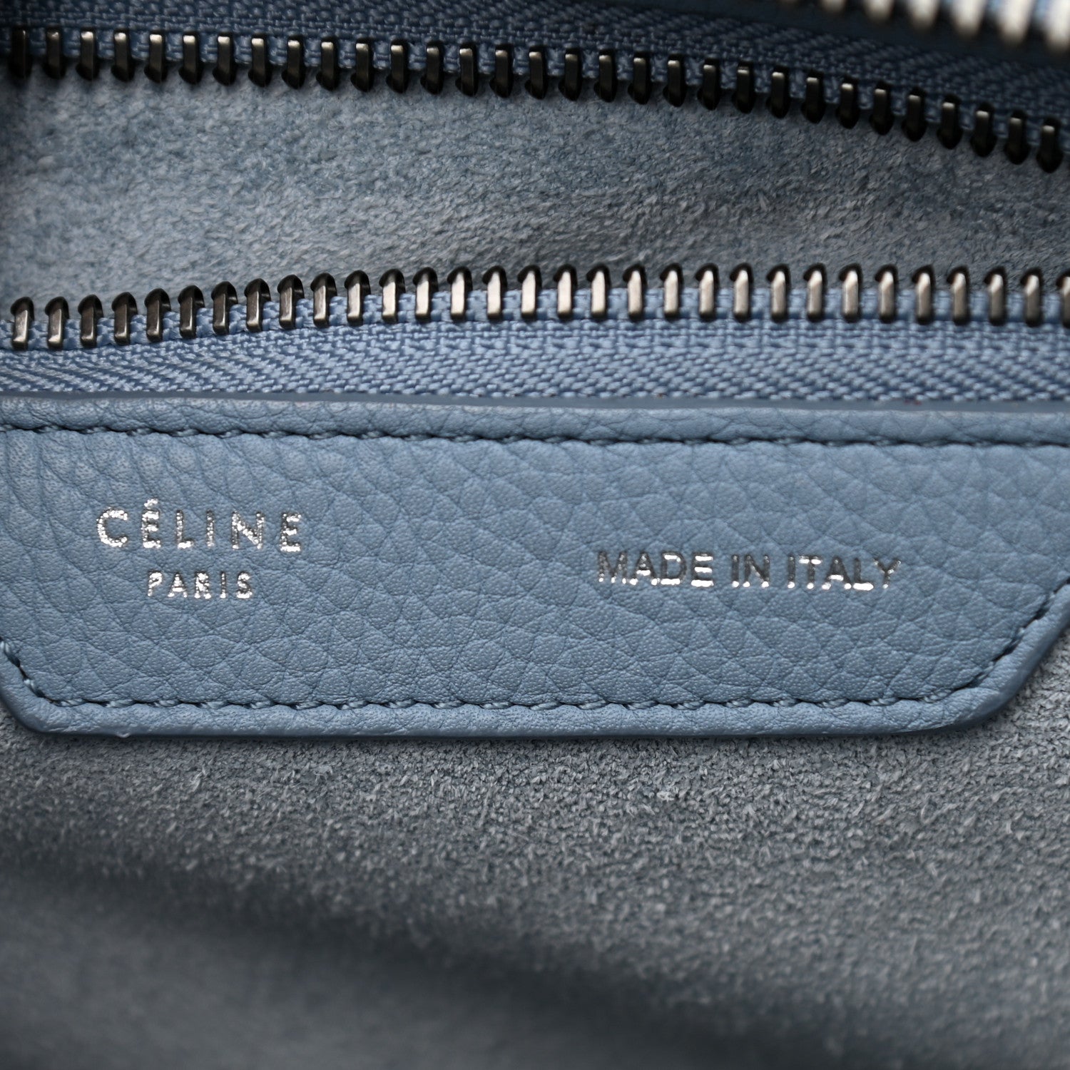 Celine Drummed Calfskin Micro Luggage Slate 4 of 9