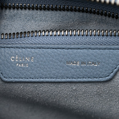 Celine Drummed Calfskin Micro Luggage Slate 4 of 9