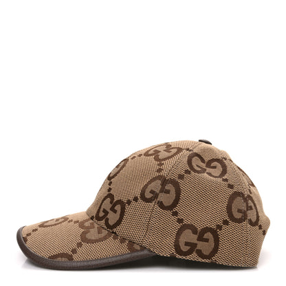 Gucci Monogram Jumbo GG Baseball Hat XS 55 Camel Ebony 4 of 8