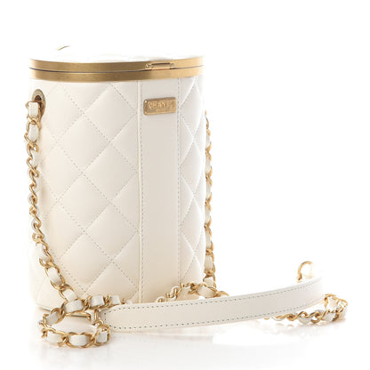 Chanel Lambskin Quilted Crown Box Bag White 3 of 9