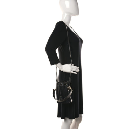 Fendi Canvas Vitello King F is Fendi FF Embroidered Mini Mon Tresor Bucket Bag Black 3 of 16