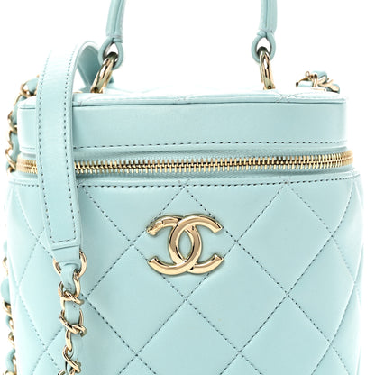 Chanel Lambskin Quilted Trendy Vanity Case Light Blue 8 of 10