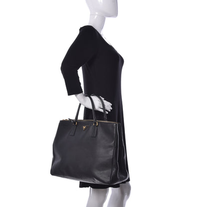 Prada Saffiano Lux Extra Large Galleria Double Zip Tote Black 2 of 8